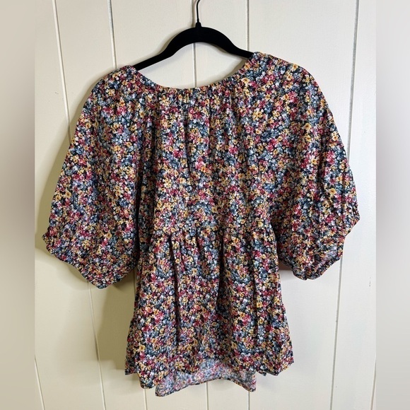 Old Navy Floral-Print Puff-Sleeve Babydoll Top 2X - Picture 2 of 4